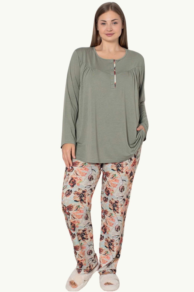 Limissi Viskon Battal Kadın Pijama Takımı 24706