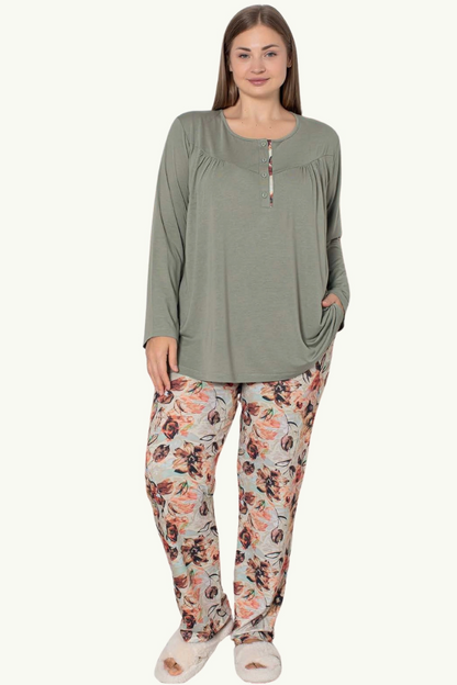 Limissi Viskon Battal Kadın Pijama Takımı 24706