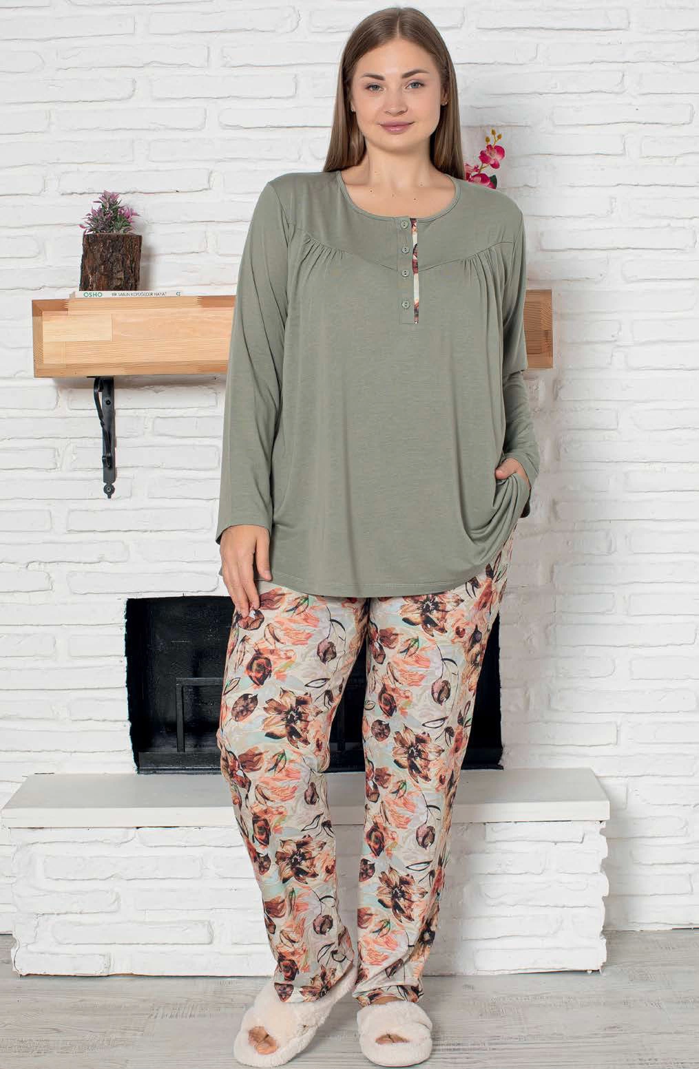 Limissi Viskon Battal Kadın Pijama Takımı 24706