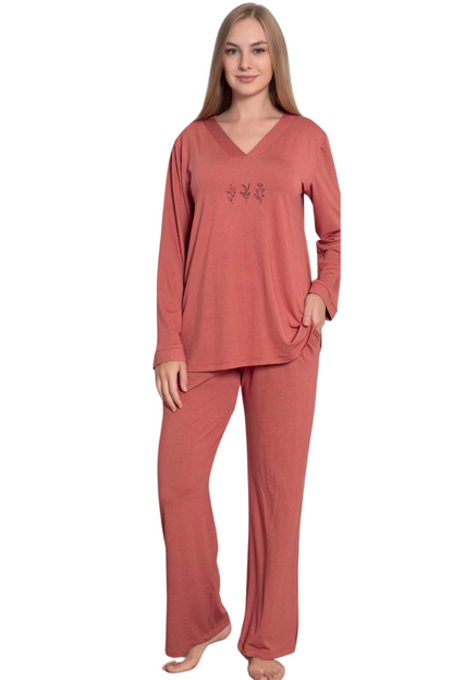 Limissi Viskon Uzun Kollu Kadın pijama takımı 24642