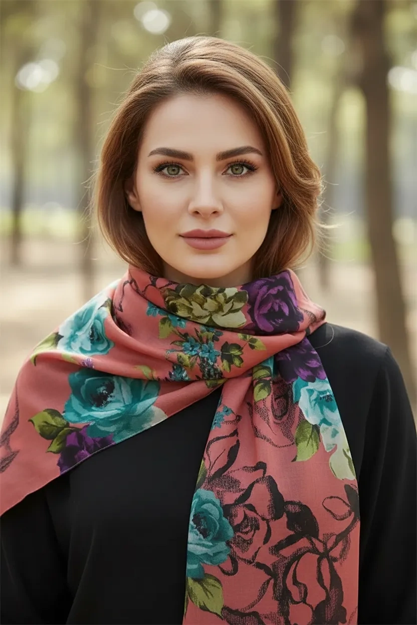 Écharpe à motif floral égyptien Alize, modèle 4