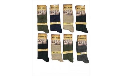 Chaussettes d'hiver en laine d'agneau Miss Bella pour hommes, lot de 8