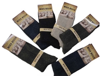 Chaussettes d'hiver en laine d'agneau Miss Bella pour hommes, lot de 8