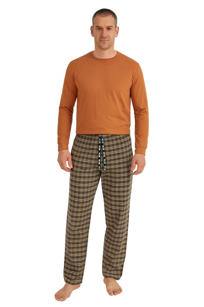 Pijalüx Erkek Kareli Poplin Cepli Alt Pijama