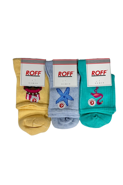Roff Konçlu  Desenli Dikişsiz Kolej Çorap
