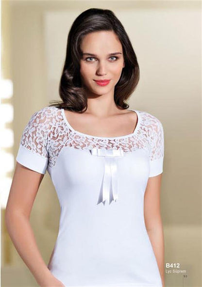 Şahinler Lace Short Sleeve Undershirt B412