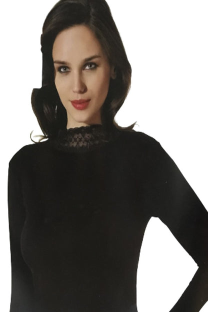 Şahinler Women's Lace Long Sleeve Bodysuit B623