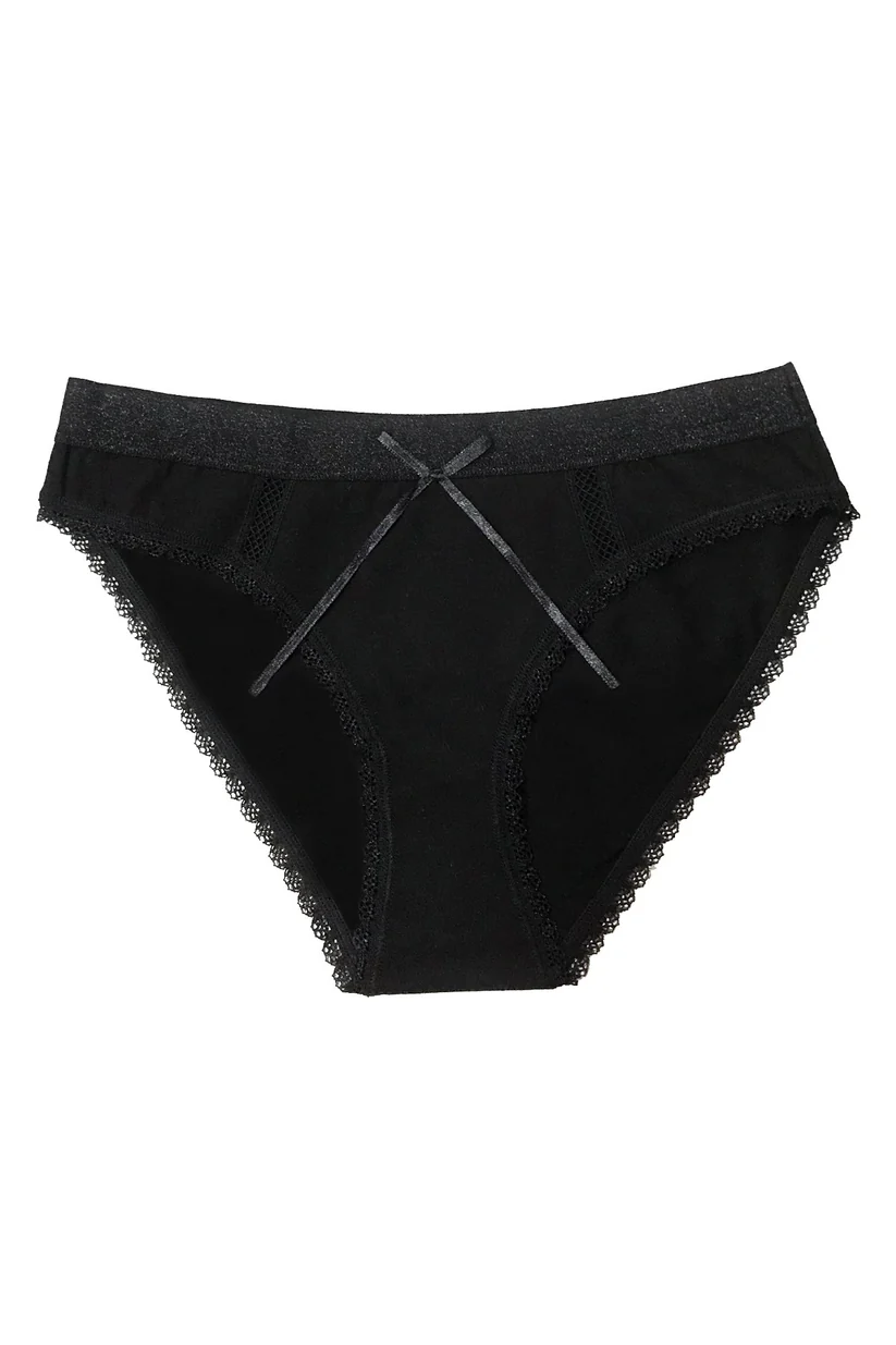 Sahinler slip de bikini en maille avec nœud papillon pour femme B313