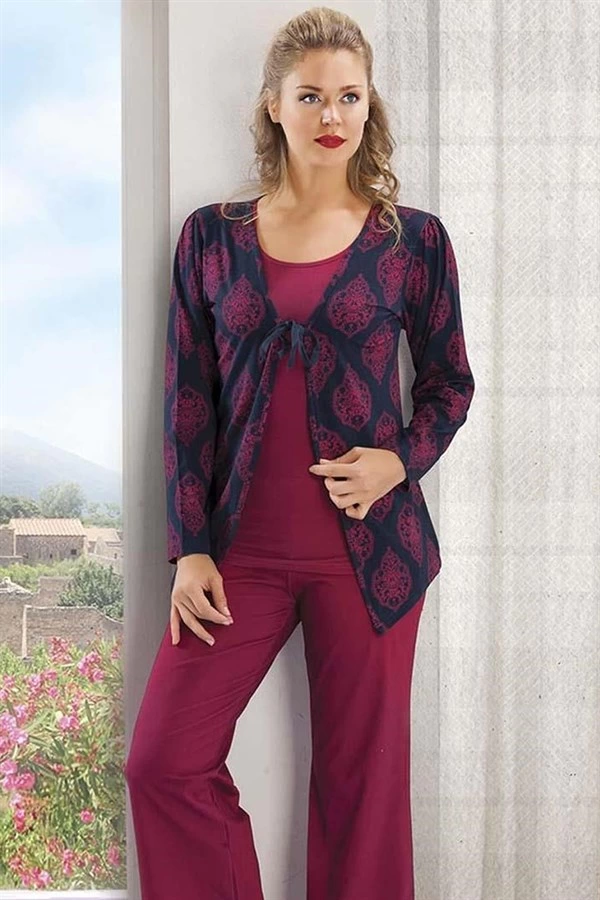 Ensemble pyjama trois pièces pour femme 80017