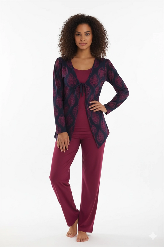 Three Piece Women's Pajamas 80017