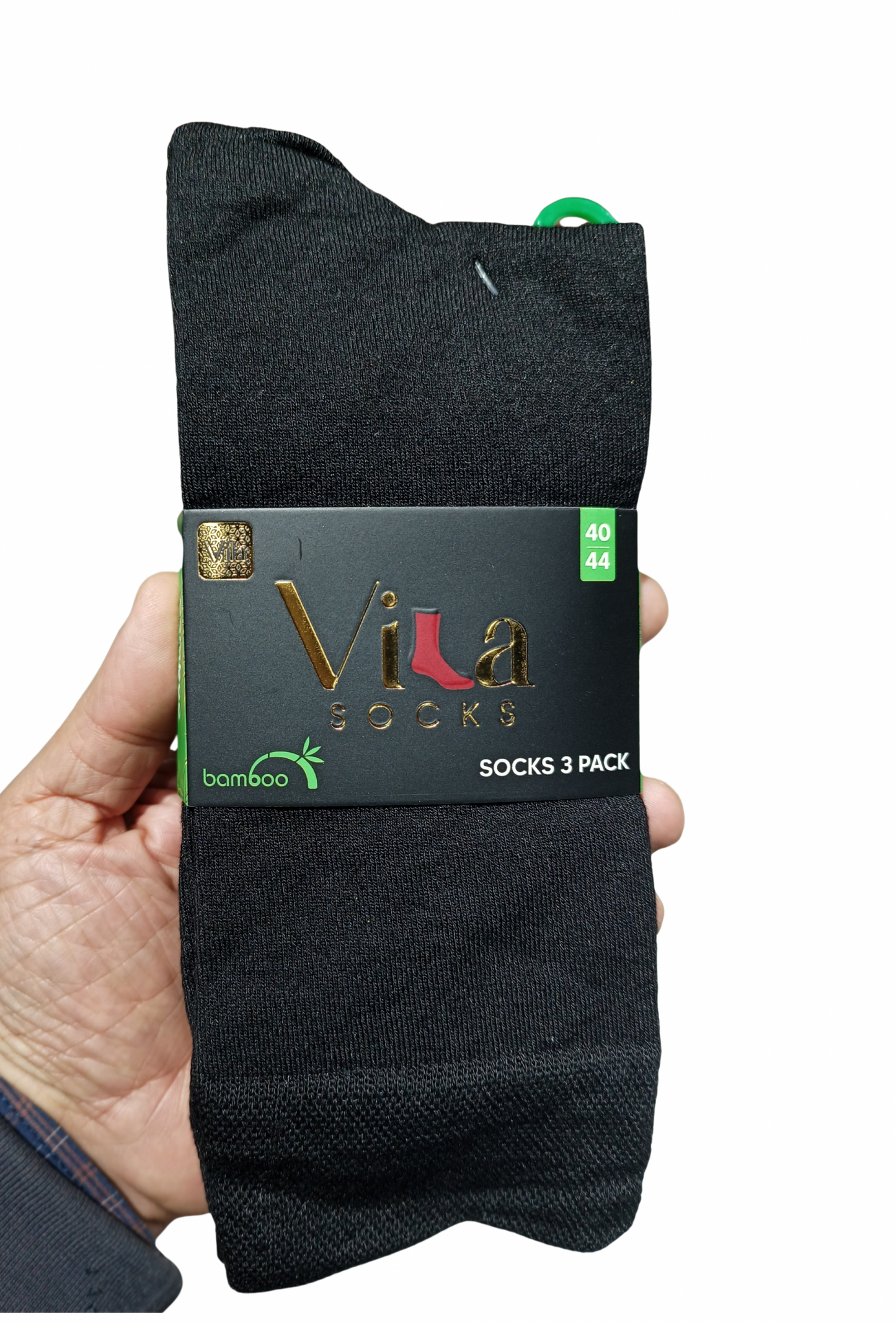 Vila Men's 3-Pack Black Bamboo Socks.