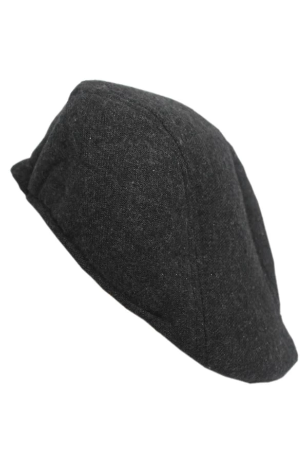 yoncatoptan Earless Plaid Grey Baseball Cap for Winter and Autumn