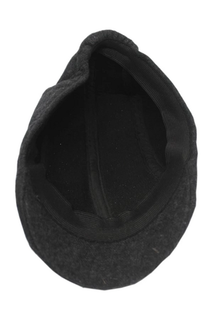 yoncatoptan Earless Plaid Grey Baseball Cap for Winter and Autumn