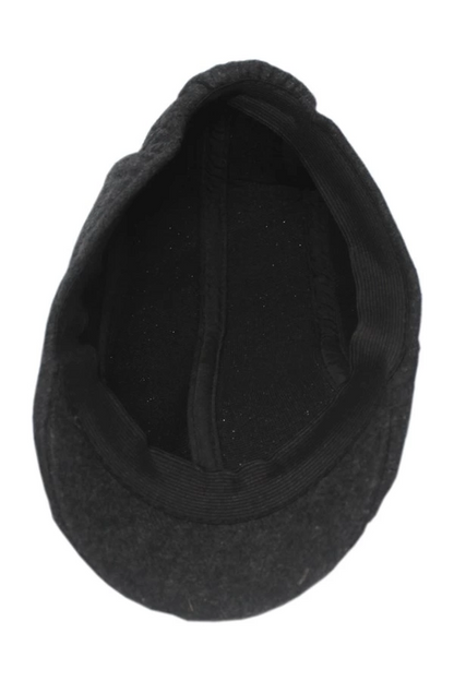 yoncatoptan Earless Plaid Grey Baseball Cap for Winter and Autumn